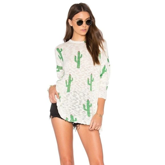 Show Me Your MuMu Sweaters - Show Me Your Mumu Varsity Sweater Cactus Crew